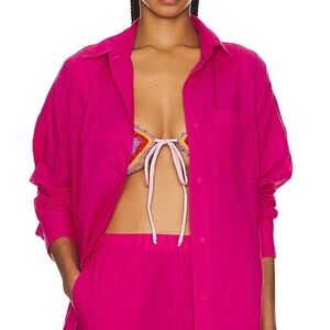 BEACH RIOT Alexa Top in Bright Fuchsia